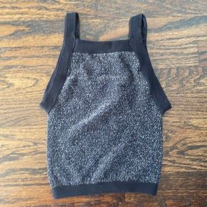 Honestly Kate x Phat Buddha Black Glitter Workout Crop Top size Small